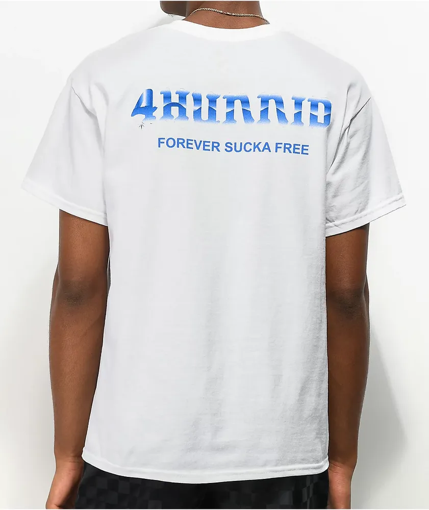 4Hunnid Sucka Free White T-Shirt | Pueblo Mall