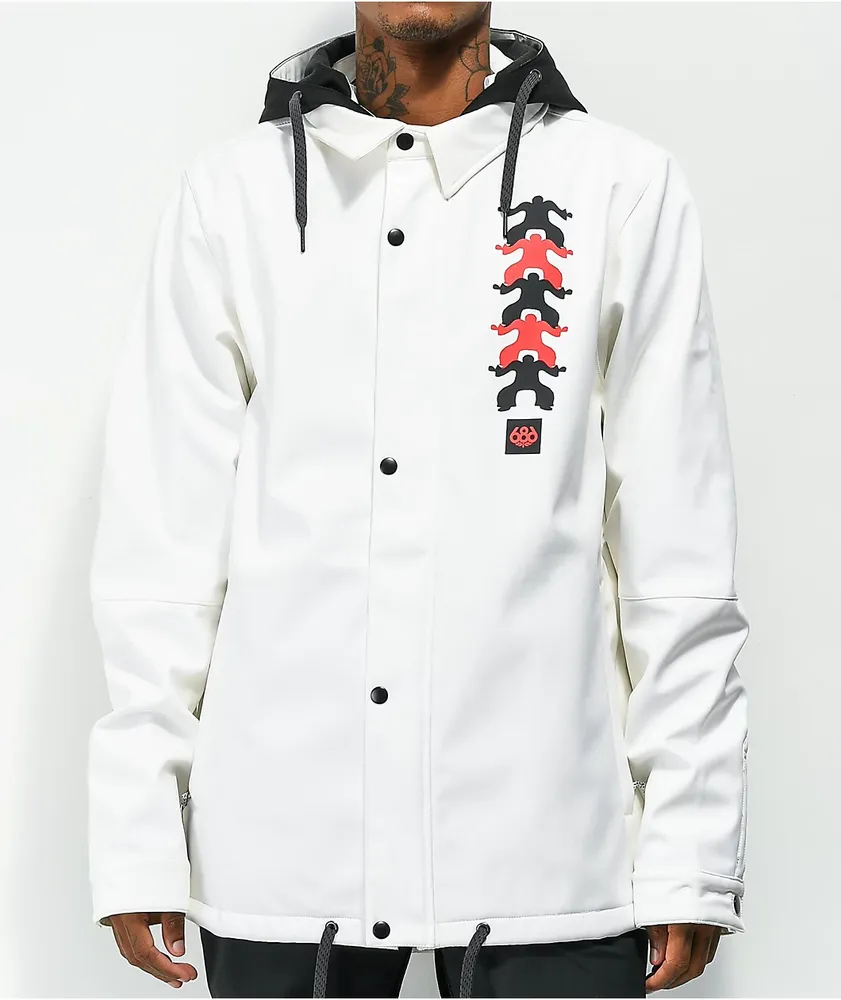 686 Coaches White 10K Snowboard Jacket | MainPlace Mall