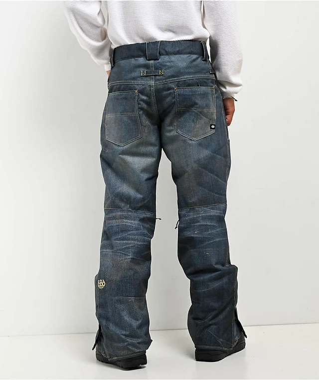 686 Deconstructed Denim Indigo 10K Snowboard Pants | Arden Fair