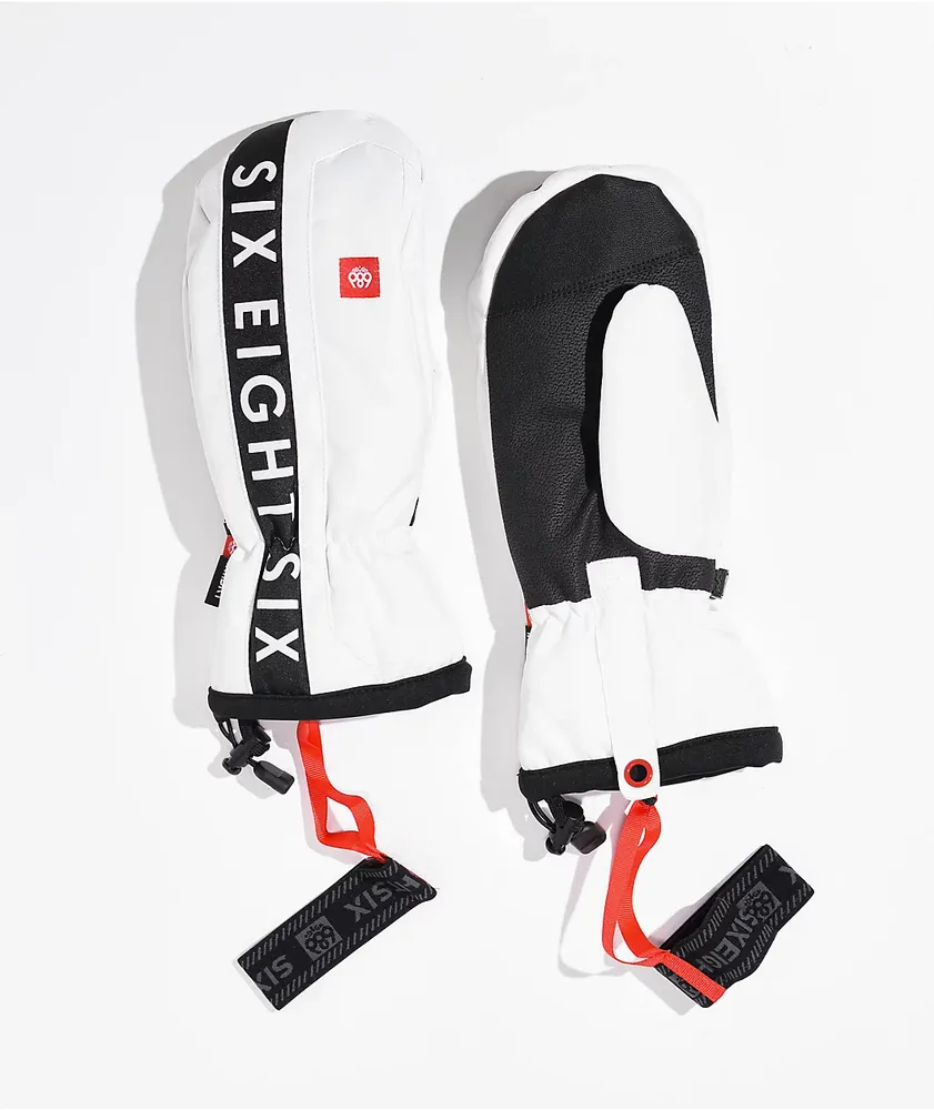 White outlet snowboard mittens