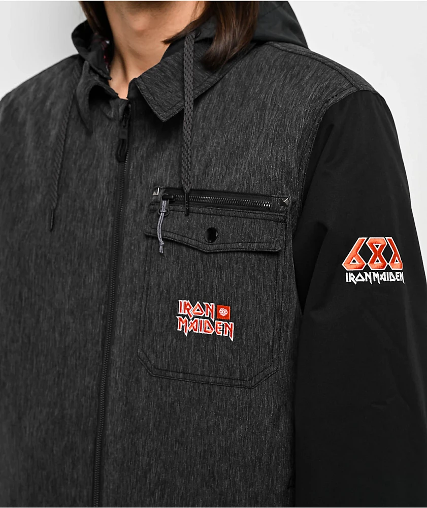 686 x Iron Maiden Insulated Battle Black Denim 10K Snowboard