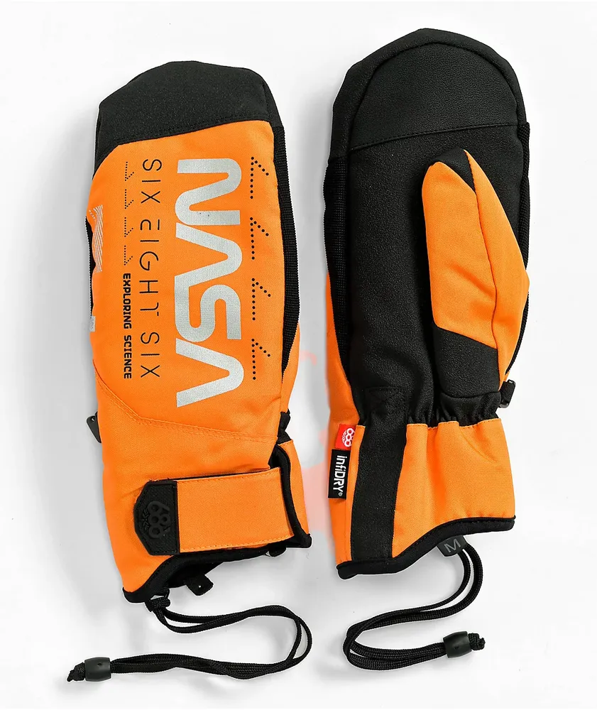 Orange shop snowboard mittens