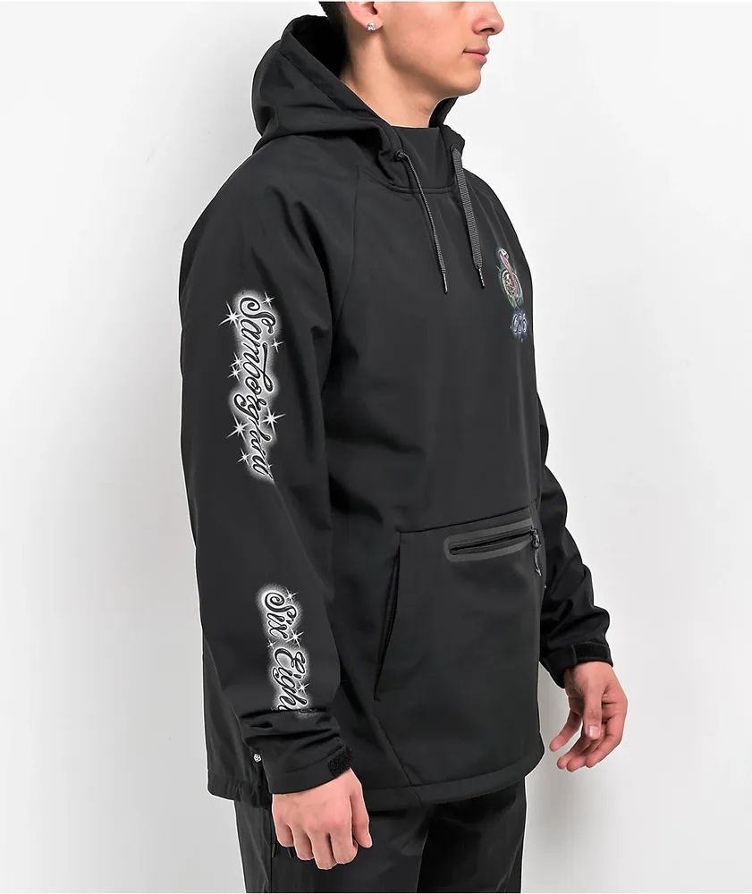 686 x Samborghini Black 10K Waterproof Snowboard Hoodie | Liberty