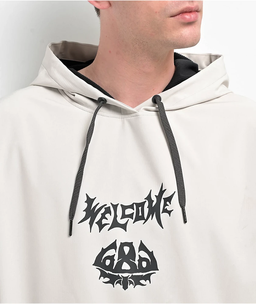 686 x Welcome Team Waterproof Beige 10K Snowboard Hoodie at