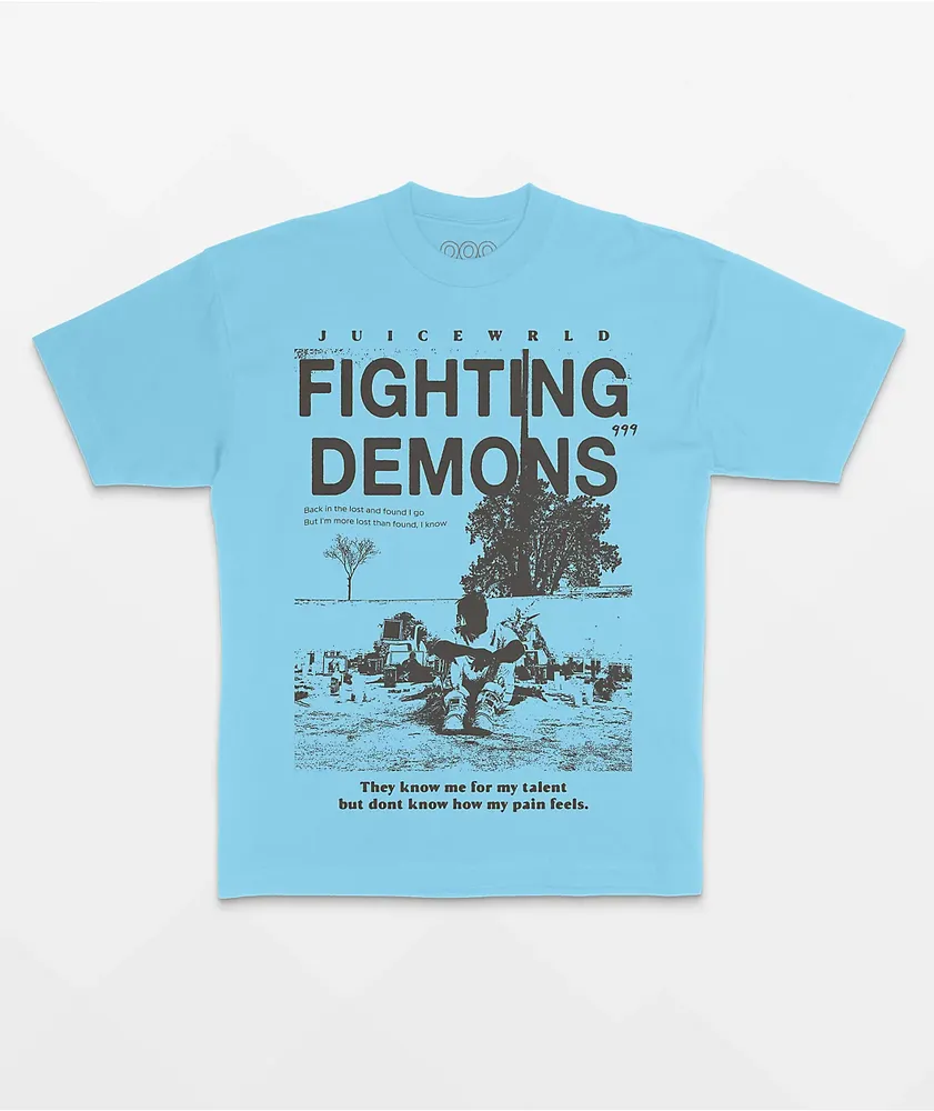 999 Club By Juice WRLD Fighting Demons Memory Black T-Shirt 999 Club By Juice WRLD Fighting Demons Memory Black T-Shirt