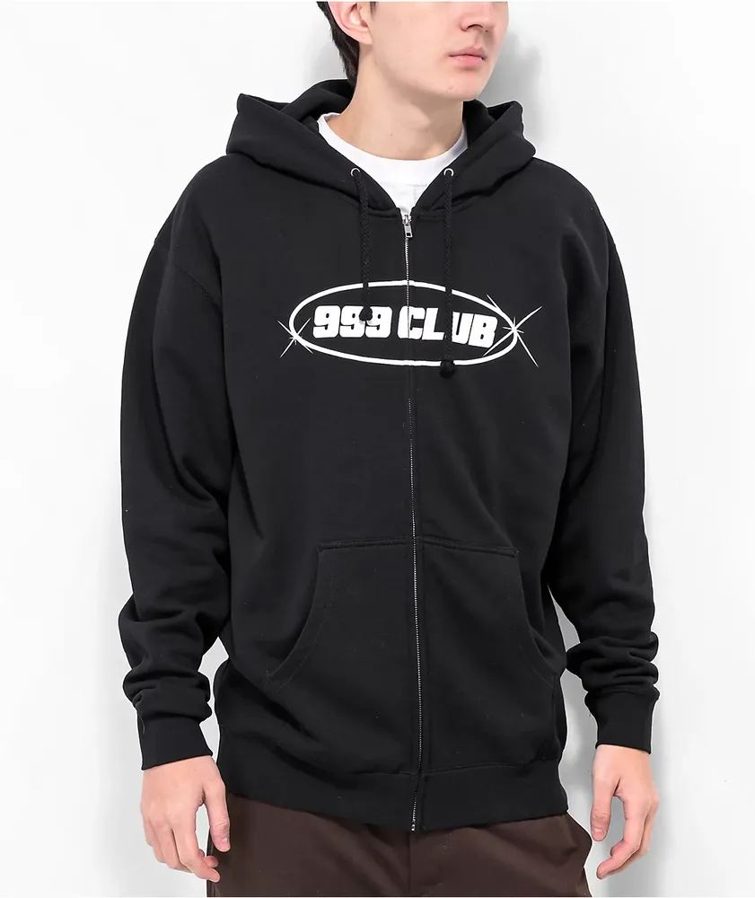 999 Club by Juice WRLD Chrome Smile Black Zip Hoodie | Arden Fair