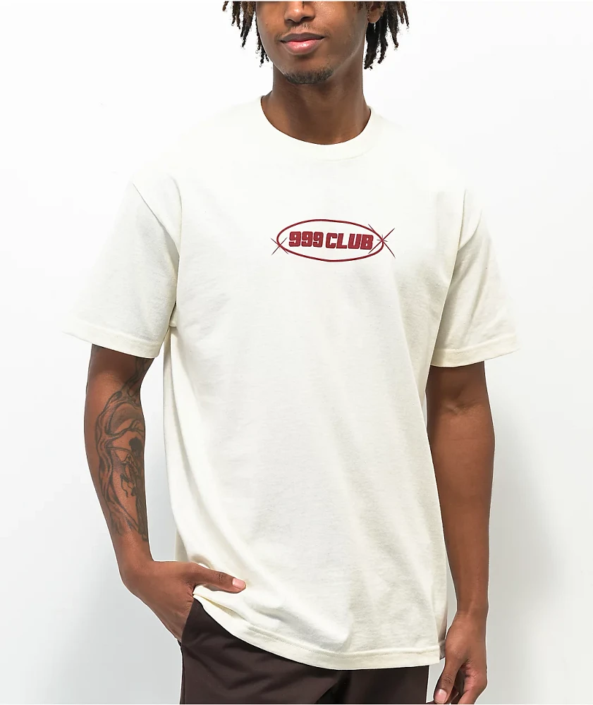 999 Club by Juice WRLD Chrome Smile Cream T-Shirt | Dulles