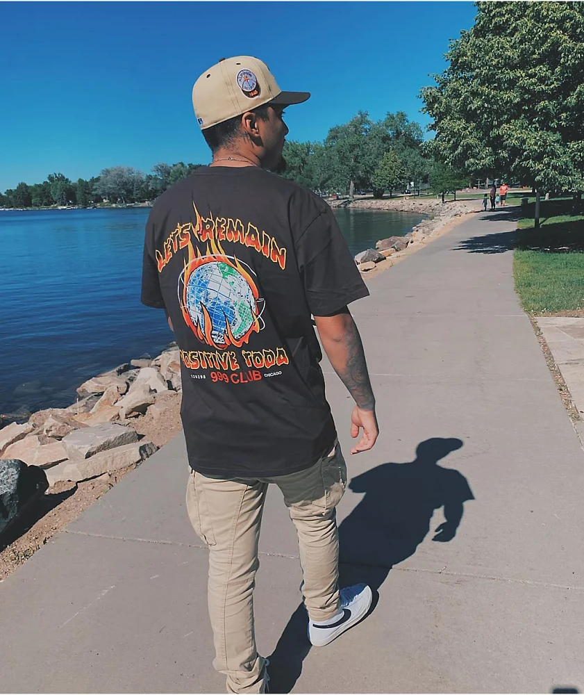 999 Club by Juice WRLD Remain Positive Brown T-Shirt at