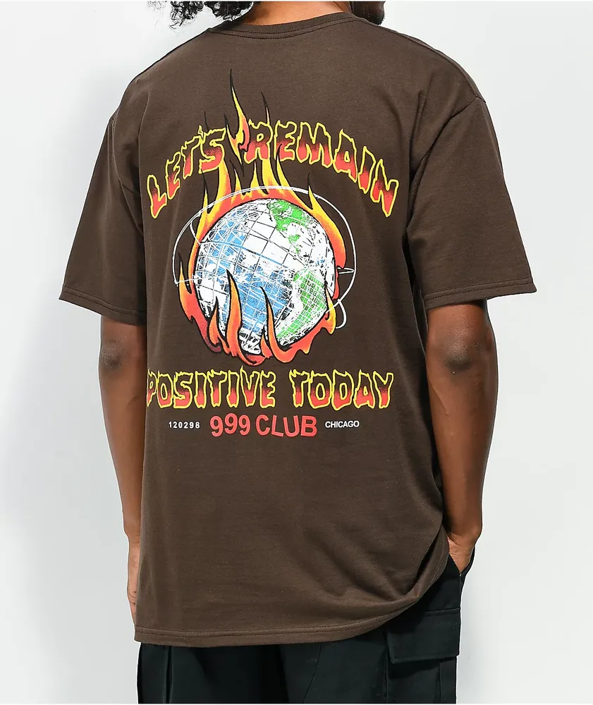 999 Club by Juice WRLD Remain Positive Brown T-Shirt | MainPlace Mall
