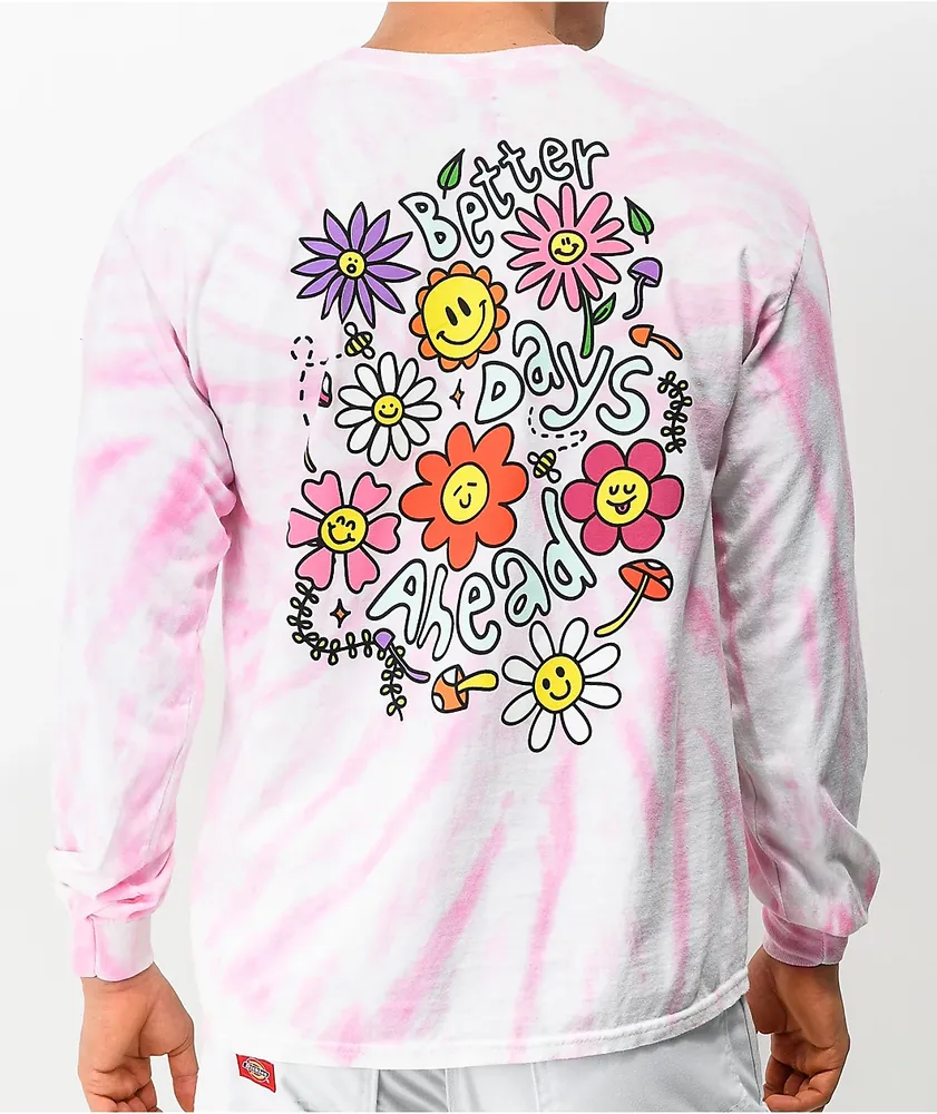 Pink tie dye sales shirts long sleeve