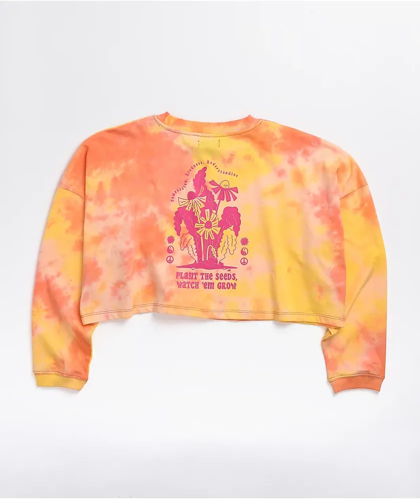 Orange tie dye long sleeve shirt online