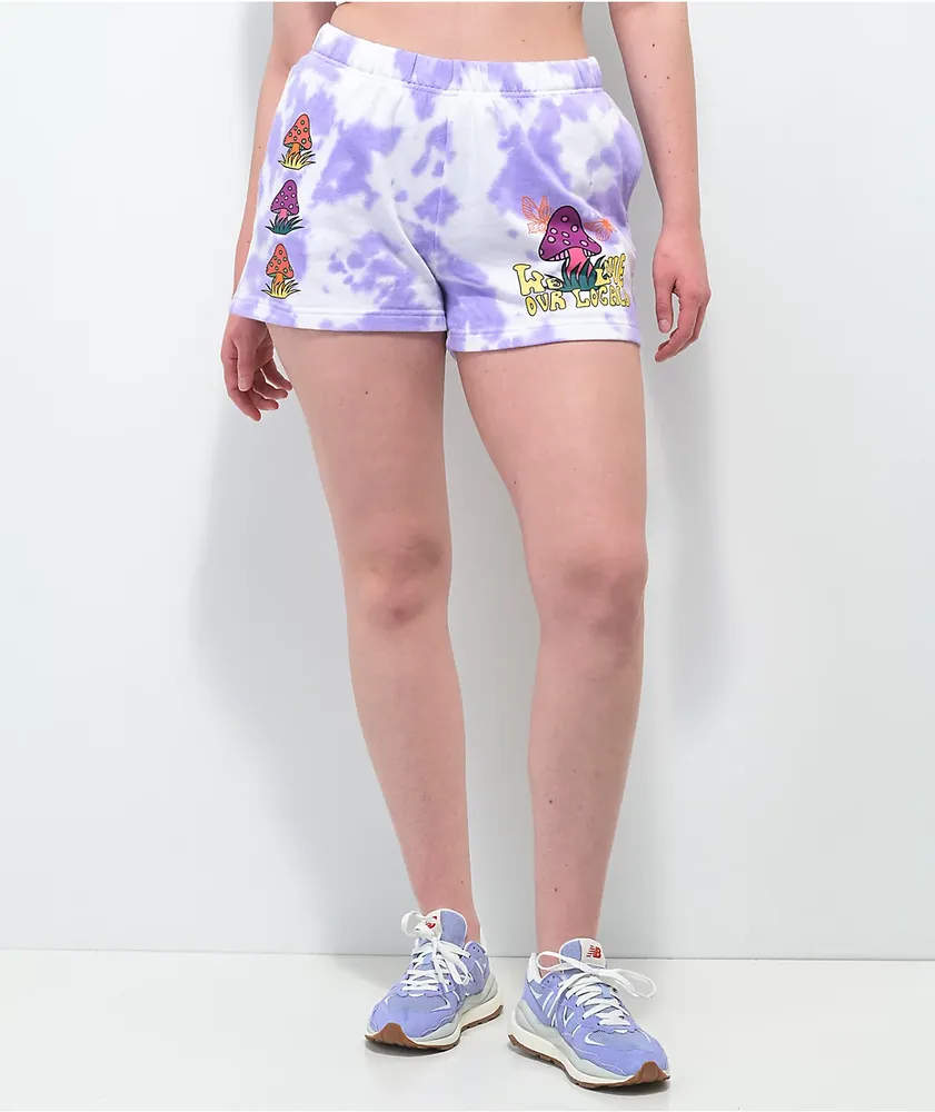 A-Lab Jana Mushroom Purple Tie Dye Sweat Shorts | Willowbrook