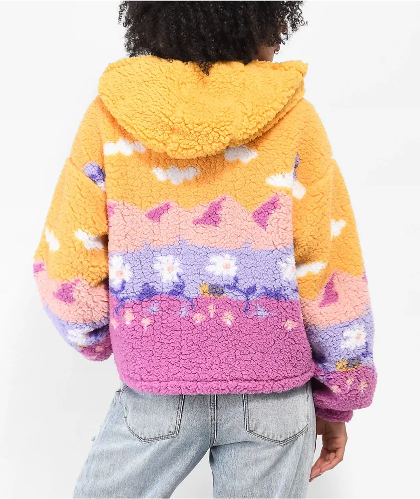 A.LAB A-Lab Lydia Landscape Pink Zip Hoodie | MainPlace Mall