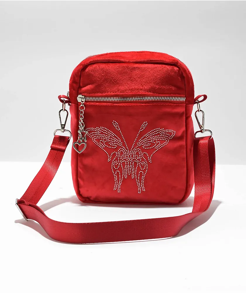 Velour shop crossbody bag