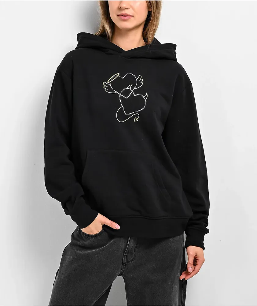 Rhinestone black 2025 hoodie