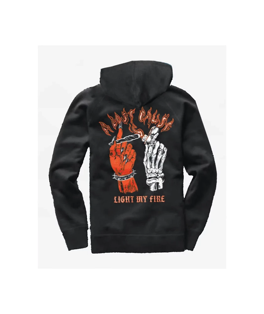 Fire black hoodies top