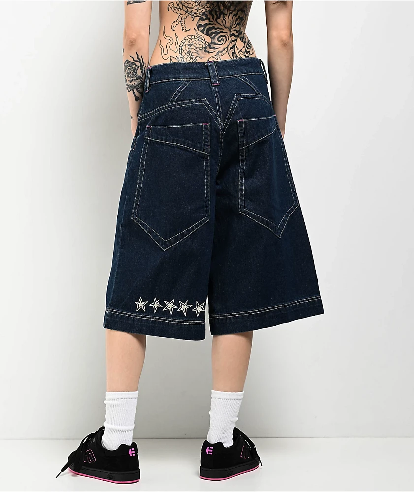 A.LAB Analog Star Turntable Denim Shorts | MainPlace Mall