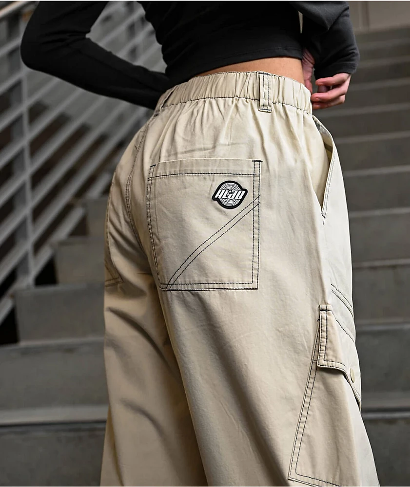A.LAB Leo Y2K Rave Natural Wide Leg Cargo Pants | Liberty Center