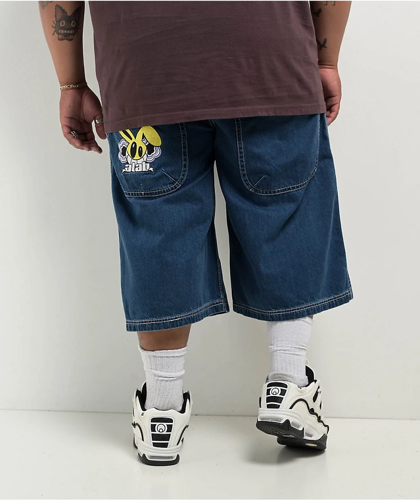 A.LAB Mega Rave Dark Blue Denim Skate Shorts | MainPlace Mall