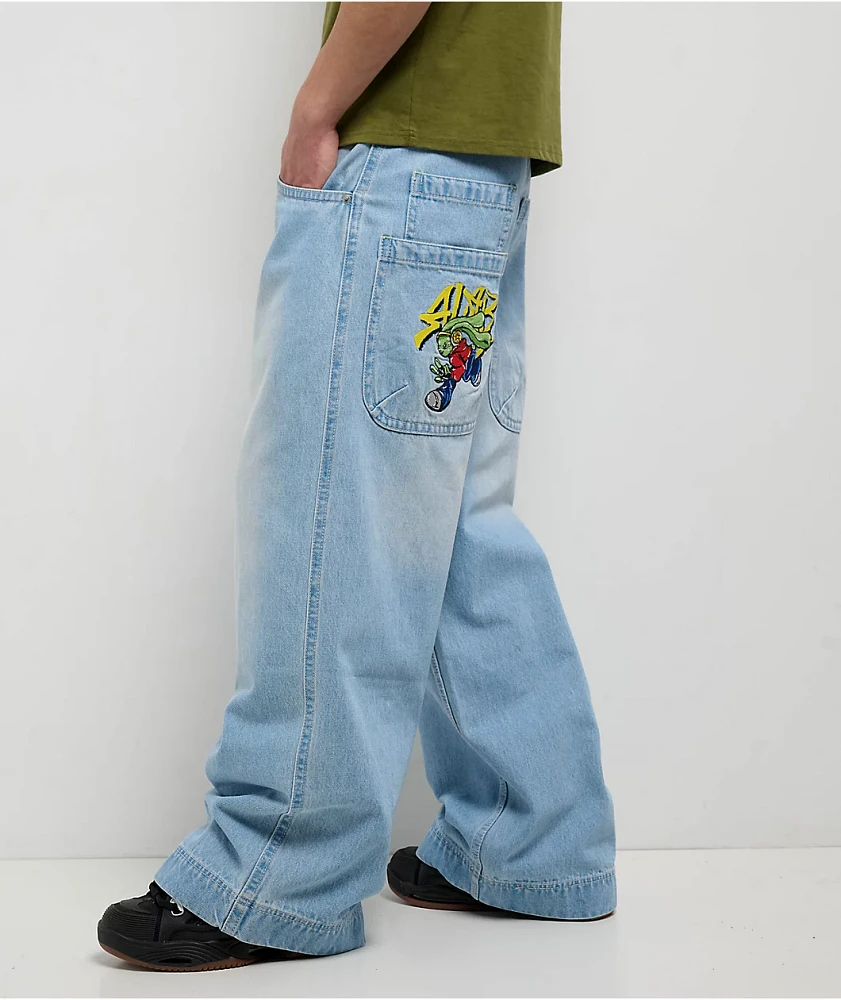 A.LAB Mega Rave Light Blue Wash Jeans at Hamilton Place in