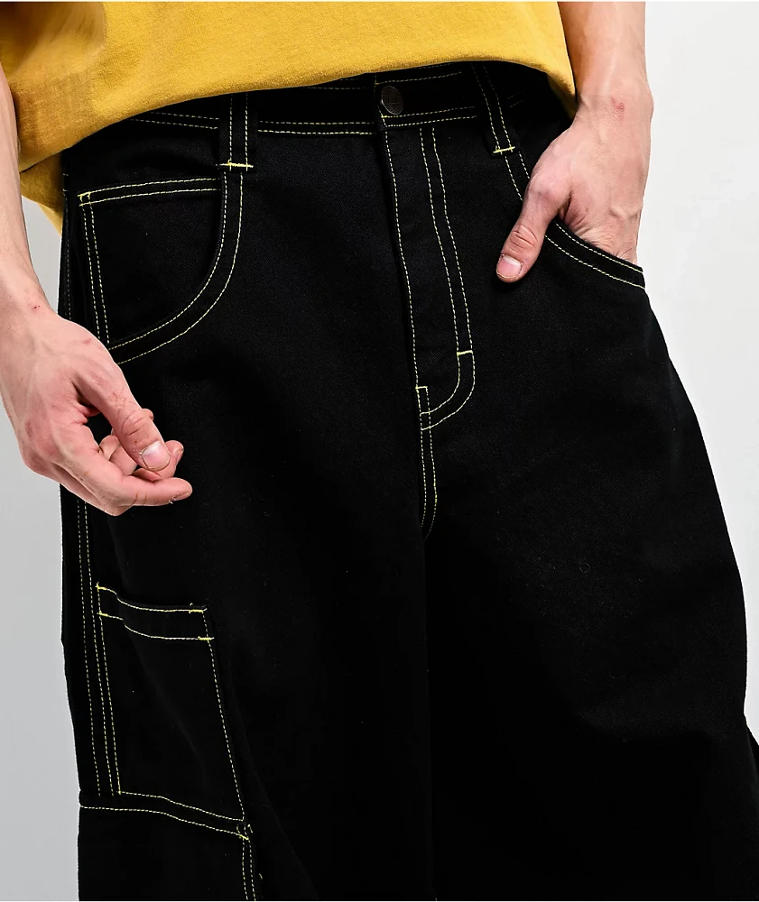 ★ DIAGONAL★ GRUNGE CUTTING DENIM PANTS black DA231PT06BK DIAGONAL