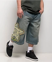 A.LAB Star Blue Wash Mega Rave Shorts | MainPlace Mall