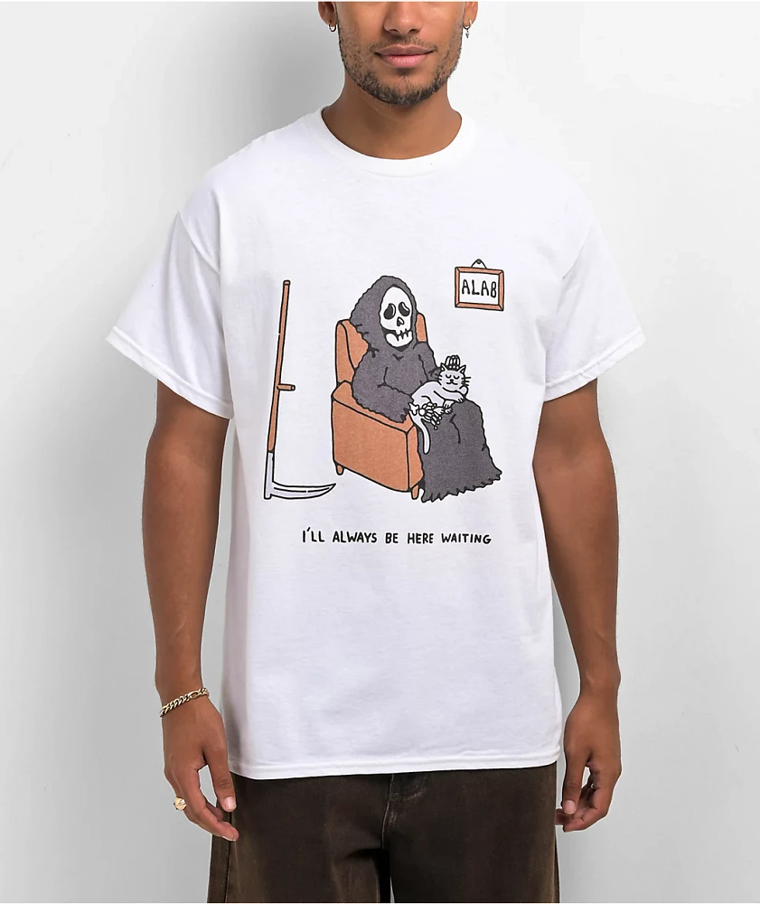A.LAB Waiting Here White T-Shirt | Liberty Center