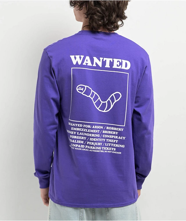 XXL WORM APPLEBUM Tシャツ Purple ホワイト