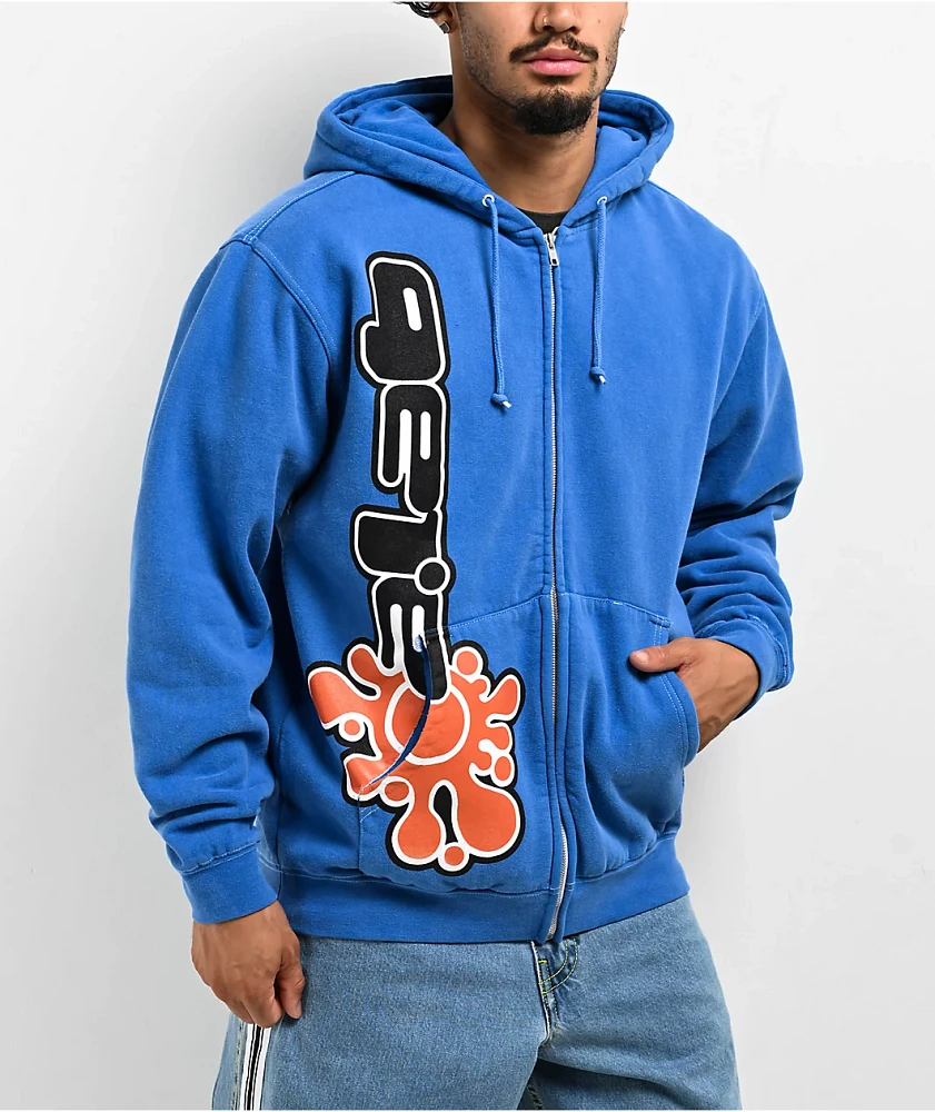 A.LAB Y2K Varsity Blue Zip Hoodie | MainPlace Mall