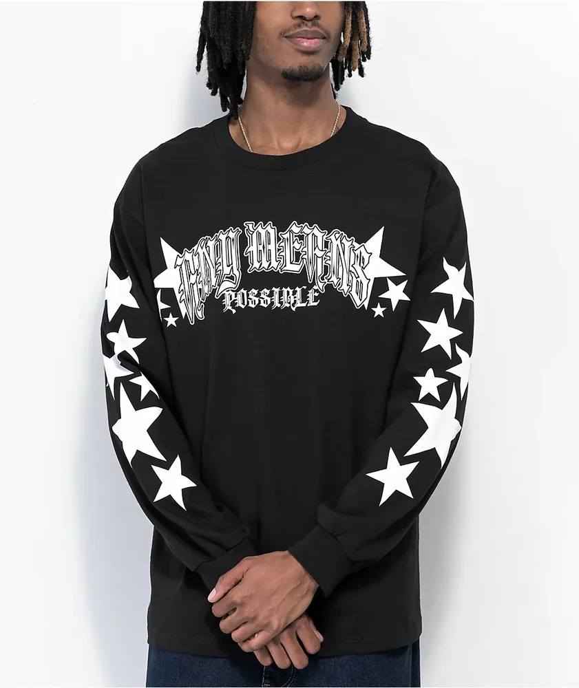 Any Means Possible AMP Stars Black Long Sleeve T-Shirt | Vancouver