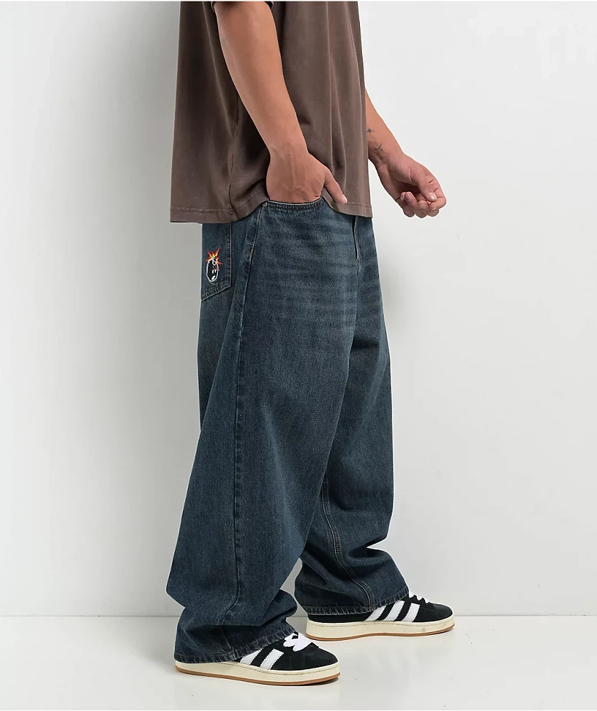 Adam Bomb Baggy Dark Blue Wash Denim Jeans | Liberty Center