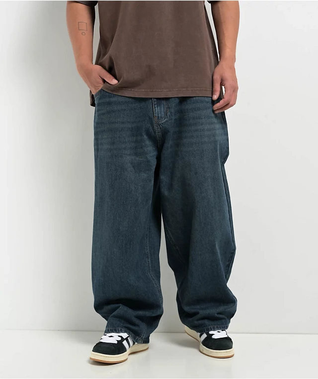 Adam Bomb Baggy Dark Blue Wash Denim Jeans | Liberty Center