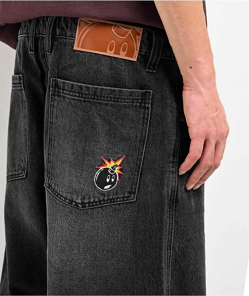 Adam Bomb Baggy Washed Black Denim Jeans | Arden Fair