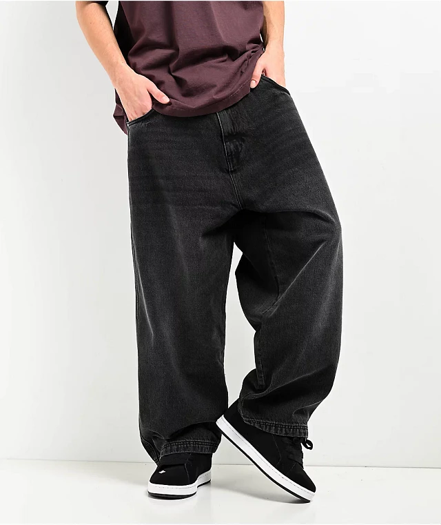 Adam Bomb Baggy Washed Black Denim Jeans at Hamilton Place in