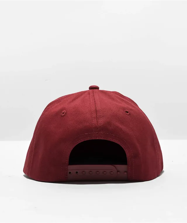 Burgundy snapback hat discount
