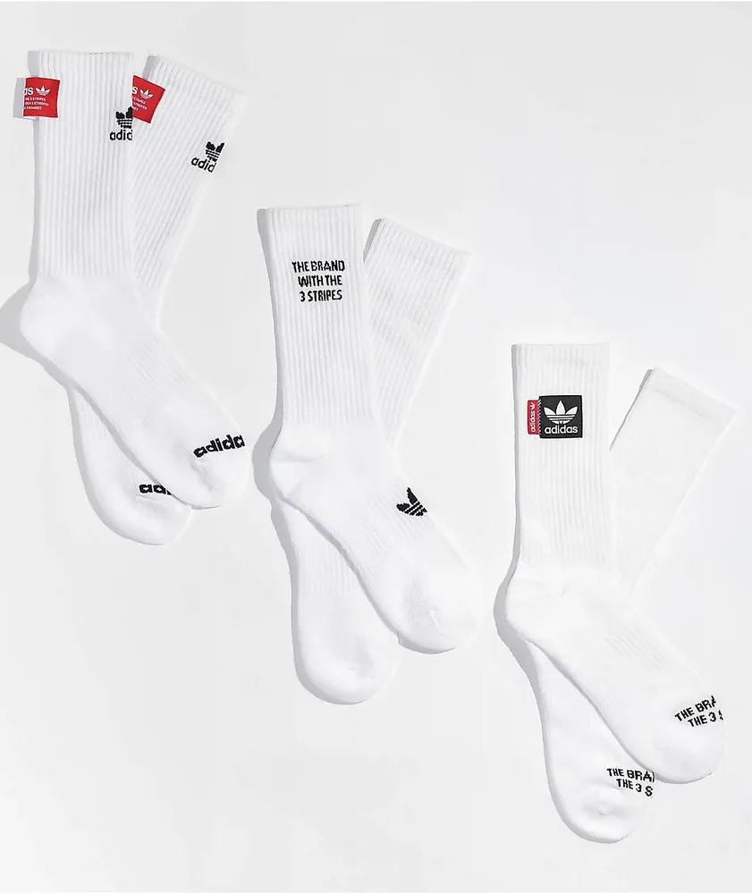 Adidas Originals Passport White 3 Pack Crew Socks CoolSprings