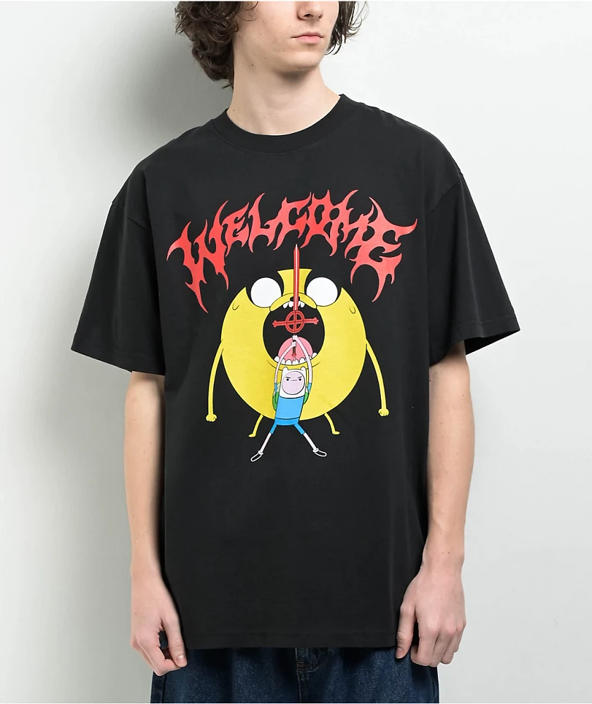 Welcome Skateboards Adventure Time x Welcome Reality Black T-Shirt