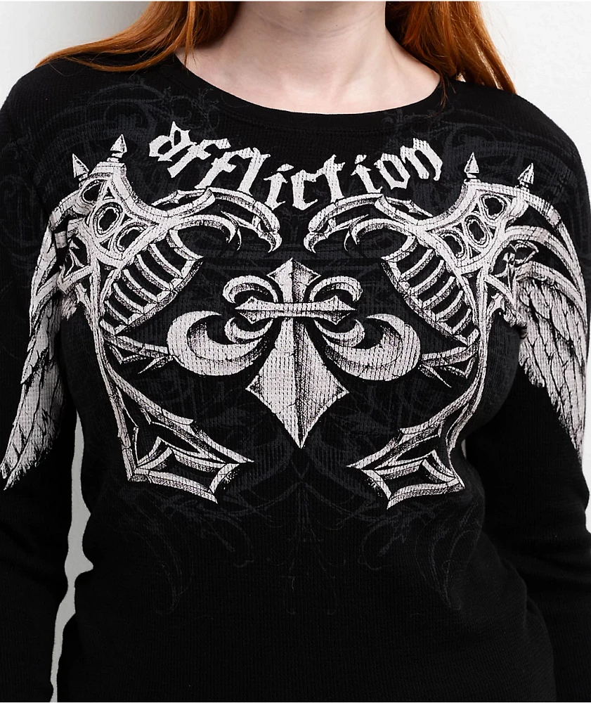 Affliction Agulias Black Thermal Long Sleeve T-Shirt | Liberty Center