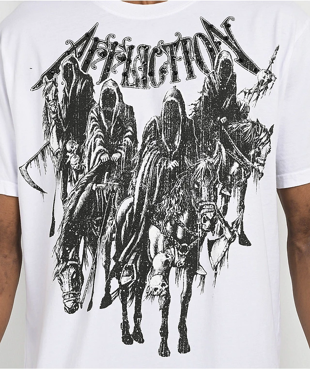 Affliction Black Night White T-Shirt at Hamilton Place in