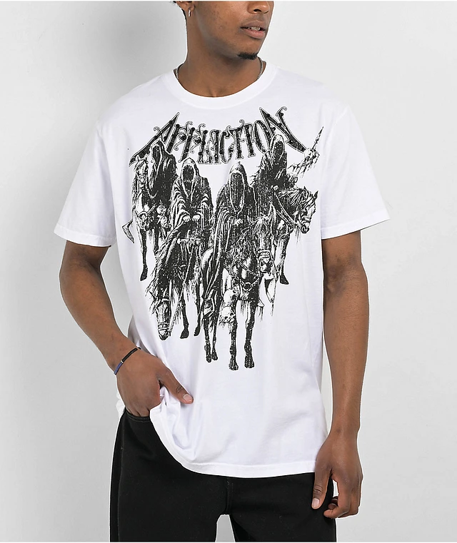 Affliction Black Night White T-Shirt at Hamilton Place in