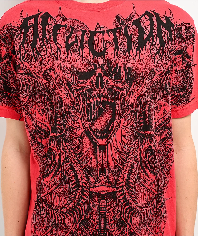 Affliction Caustic Abyss Red T-Shirt | Liberty Center