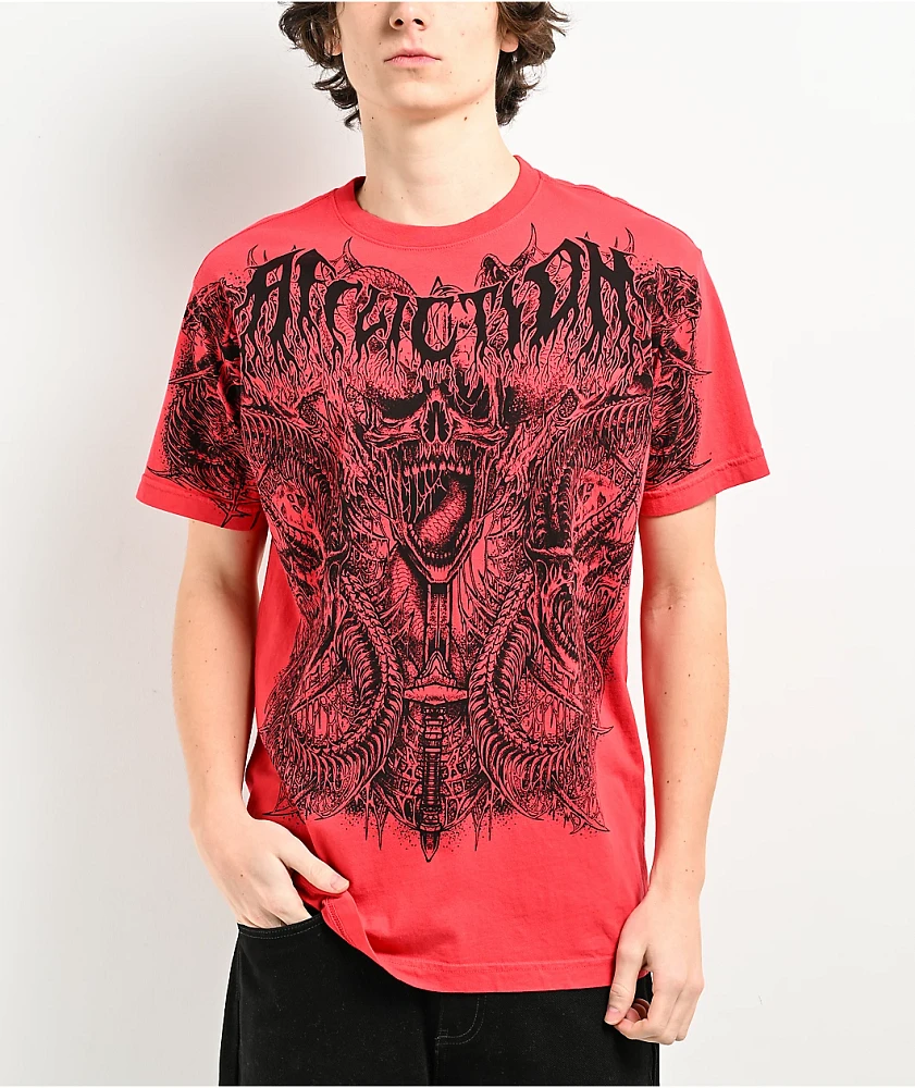 Affliction Caustic Abyss Red T-Shirt at CoolSprings Galleria in
