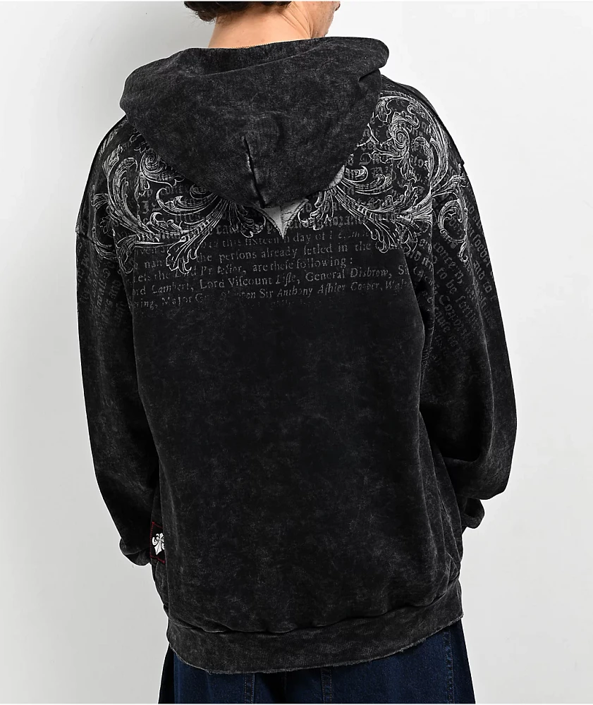 Affliction Collapse Black Lava Wash Hoodie | Arden Fair