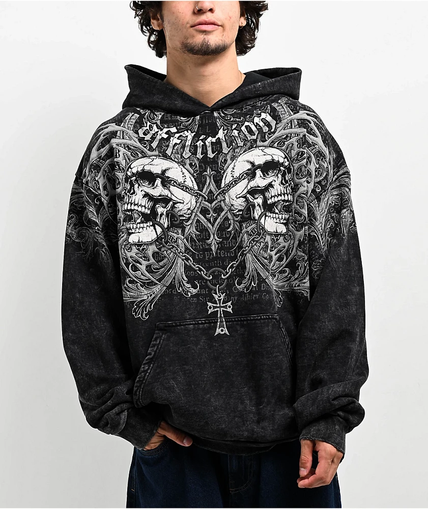 Affliction Collapse Black Lava Wash Hoodie | Liberty Center