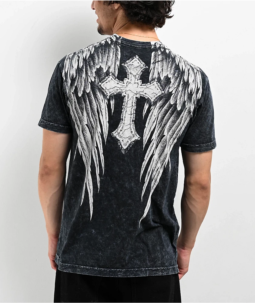 Affliction Crossed Over Black T-Shirt | MainPlace Mall