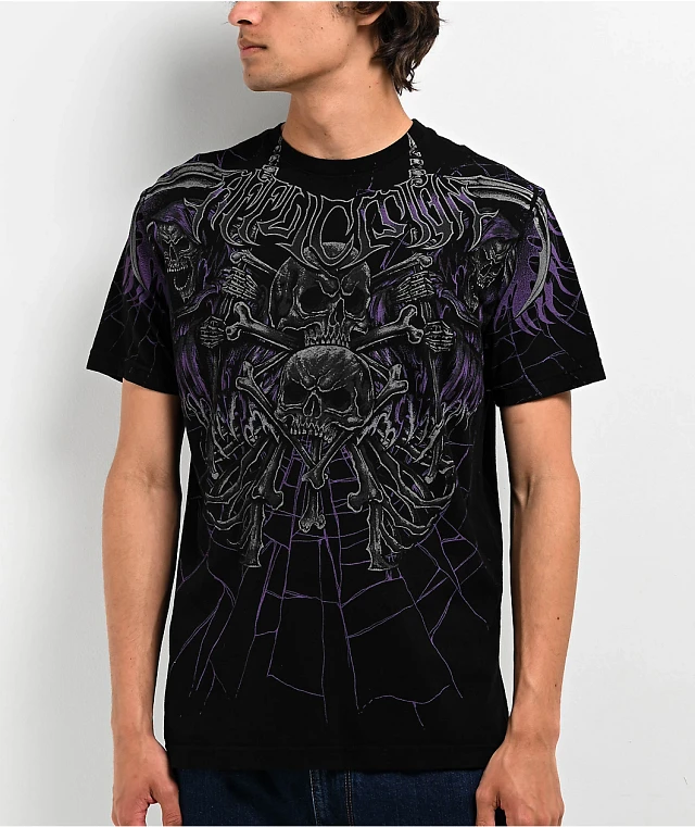 Affliction Haunted Passage Reflective Black T-Shirt at Hamilton