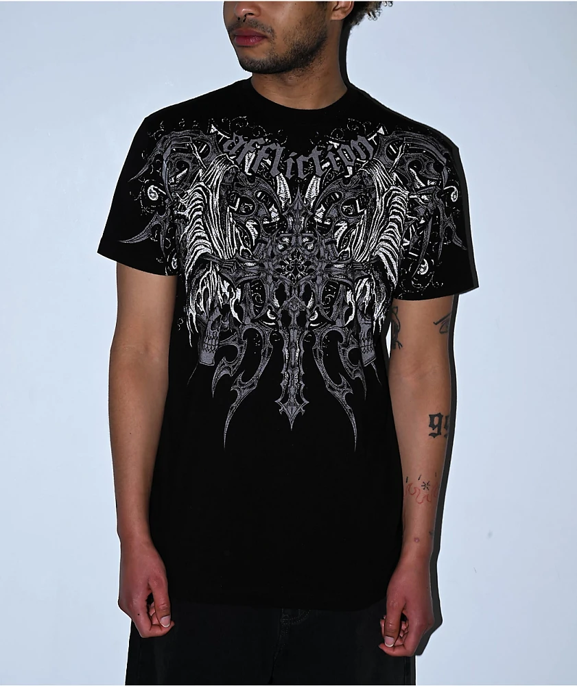 Affliction Haunted Passage Reflective Black T-Shirt | Liberty Center