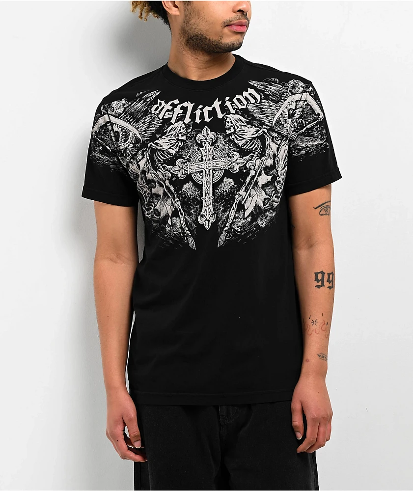 Affliction Mortal Veil Black T-Shirt | Arden Fair