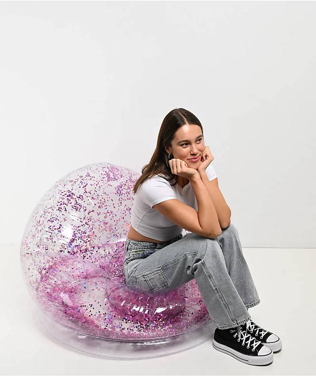 Poolcandy AirCandy Glitter Pink Inflatable Chair | Liberty Center