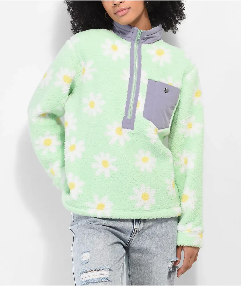 Airblaster Daisy Mint Half Zip Fleece Sweatshirt | Pueblo Mall
